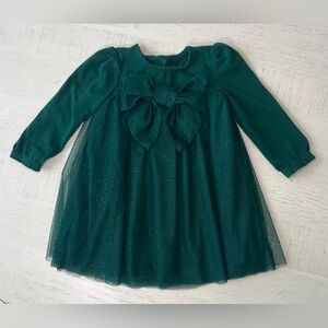 Catherine Malandrino Emerald Dress with Tulle Overlay